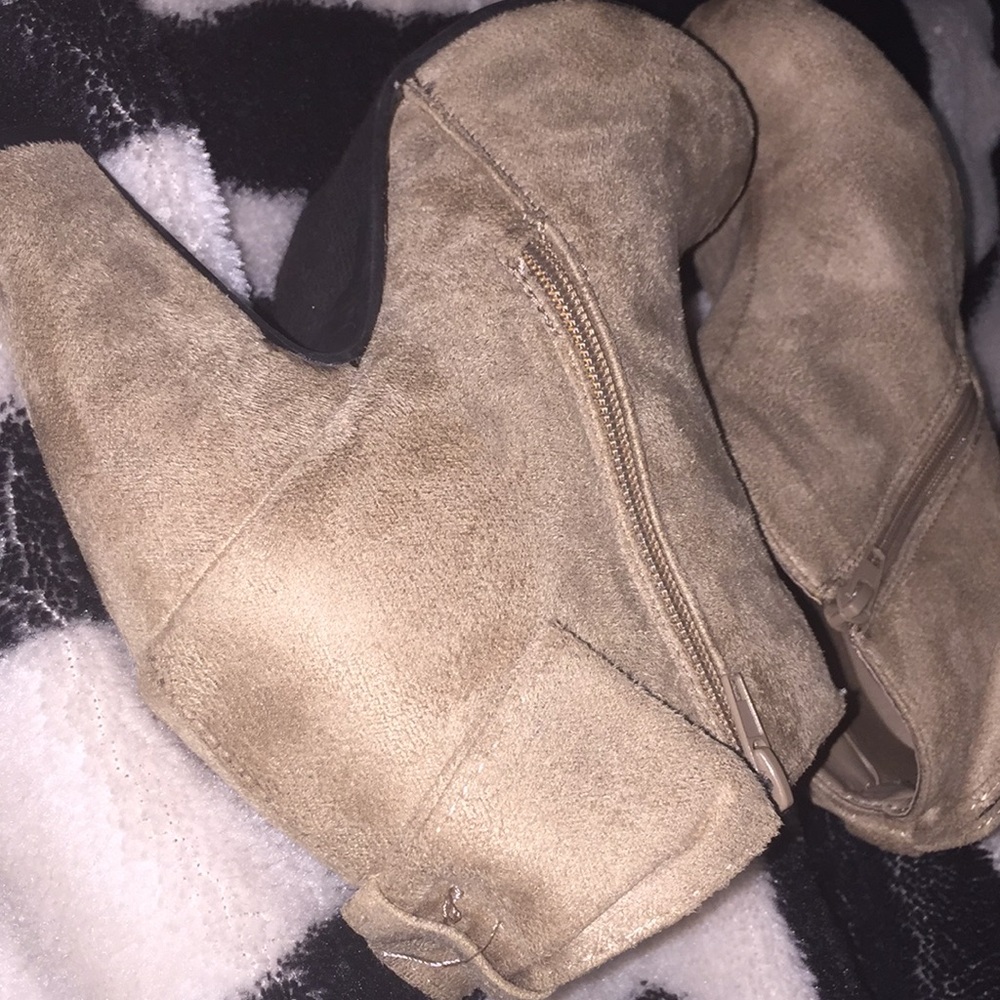 Brown boots high heels